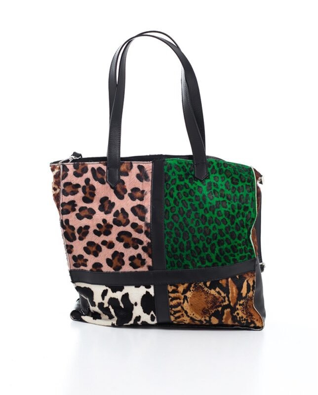 geanta tote safari, Geantă Tote Safari Urbano cu Imprimeu Mixt Animal Print 1