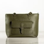 Olive Elegance - Geantă Business din Piele Naturală