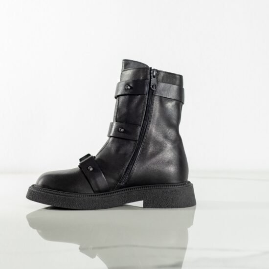 ghete dama, piele naturala, talpa groasa, curele decorative, ghete moderne