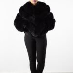 jacheta neagra, blana naturala, jacheta eleganta, jacheta iarna, jacheta premium, Jachetă de Blană Naturală Neagră - Eleganță atemporală