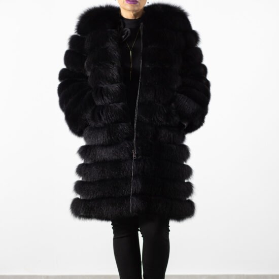 palton lung, design structurat, blana naturala, palton elegant, palton modern, Palton Lung cu Design Structurat din Blană Naturală – Stil Desăvârșit