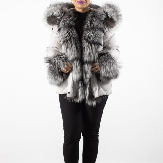 geaca premium, blana naturala, geaca eleganta, geaca iarna, geaca moderna, Geacă Premium din Blană Naturală- Strălucire în Sezonul Rece