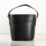 geanta argintie, perforatii decorative, geanta eleganta, geanta moderna, futurist, Geanta Black Bucket