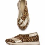 Adidași cu Imprimeu Leopard și Accente Aurii