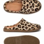 Saboți/Mules din Piele cu Păr Natural (Pony Hair) și Imprimeu Leopard