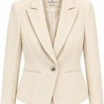 Sacou Single-Breasted Crem-Ivoriu Rinascimento Elite Collection cu Nasture Metalic Gravat RS