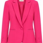 Sacou Single-Breasted Roz-Fuchsia Rinascimento cu Nasturi Îmbrăcați
